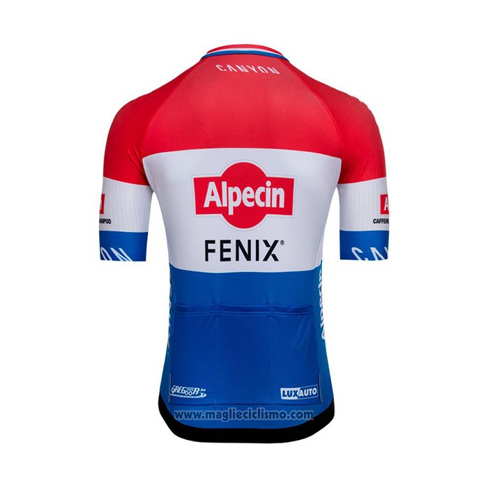 2022 Abbigliamento Ciclismo Alpecin Fenix Rosso Bianco Blu Manica Corta e Salopette